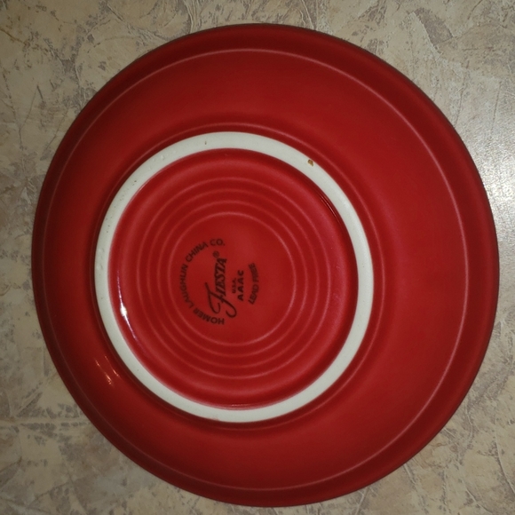 Fiesta Cup & Saucer Homer Laughlin Ring Handle Coffee Tea Red - Picture 2 of 4